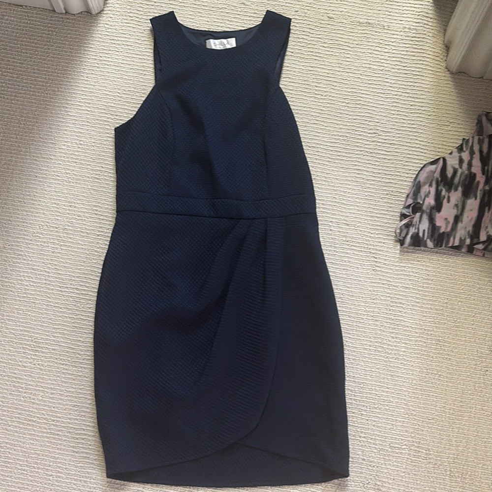 Blue Halter Sheath Mini Dress for Cocktail